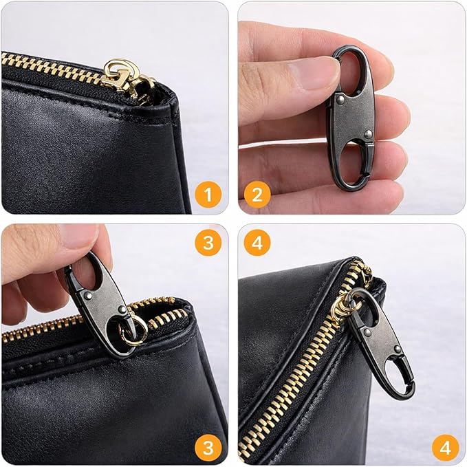 PPDVUUT Zipper Locks for Backpacks, Suitcases, Travel Bags & More, Anti-Theft Security Clips Set with 10 Locks & 10 Extension Rings, Metal Alloy Double-Opening Clips
