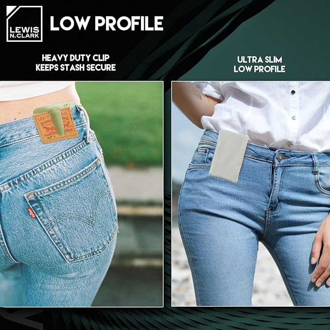Lewis N. Clark Travel Clip Stash Wallet | RFID-Blocking Technology | Hidden Money Belt Pouch | Card Holder