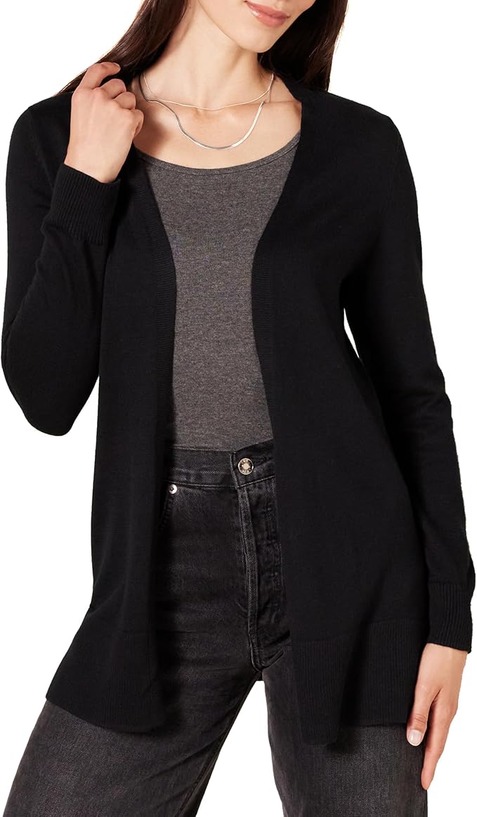 Amazon Essentials Women's Lightweight Long Sleeve Open-Front Cardigan Sweater (Available in Plus Size)