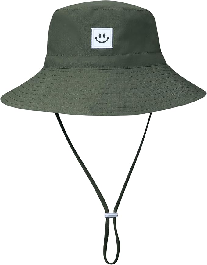 55cube UPF 50+ Baby & Toddler Sun Hat, Wide Brim Infant Bucket Hat for Beach & Outdoors, Adjustable Fit for Ages 0-4 Years