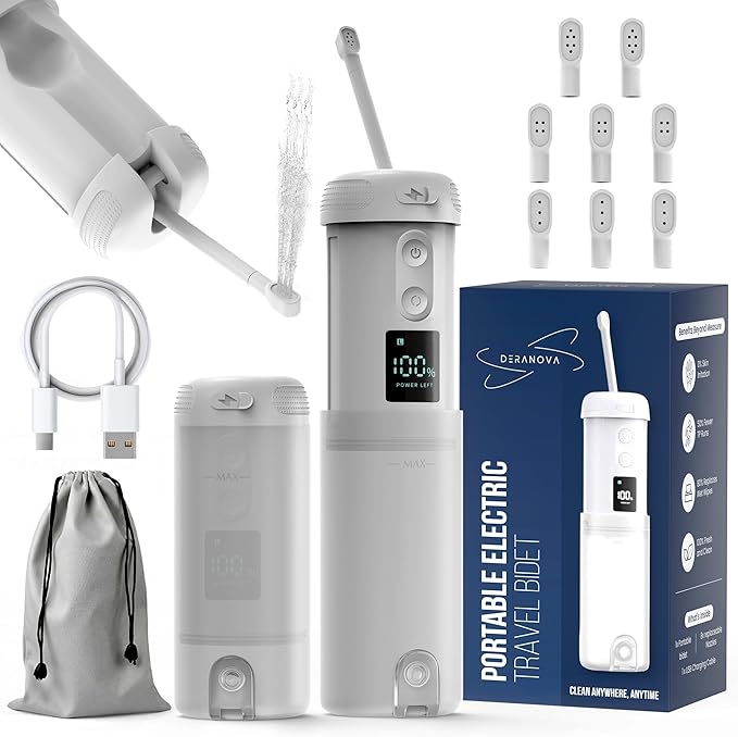 High-Pressure Portable Bidet for Travel – Electric, USB Rechargeable with Strong, Targeted Spray for a Clean Feel Anywhere, Waterproof & Ideal for Postpartum Care