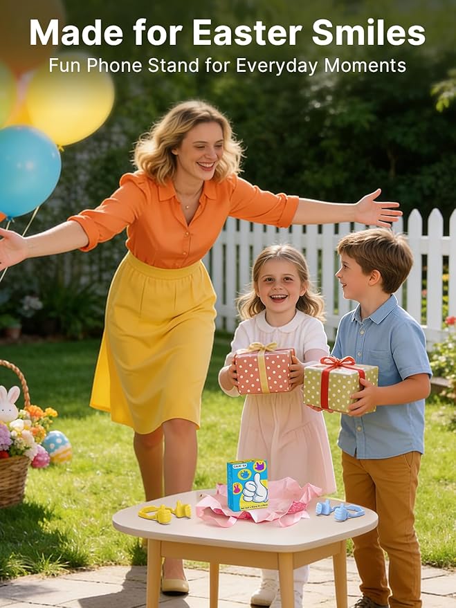 Easter Basket Stuffers for Teens Girls Women Cell Phone Holder: Thumbs Up Lazy Phone Stand Gifts for Adults Kids Boys Men Teenager Wife Mom Funny Gag Gadgets Ideas Who Wants Nothing Gift for Easter