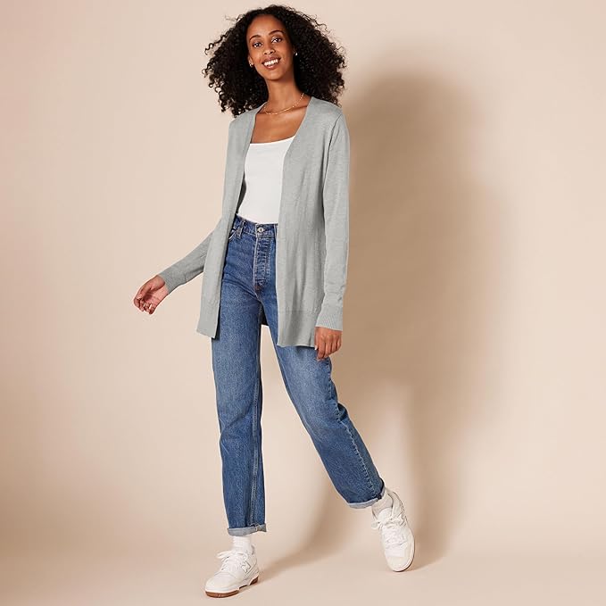 Amazon Essentials Women's Lightweight Long Sleeve Open-Front Cardigan Sweater (Available in Plus Size)