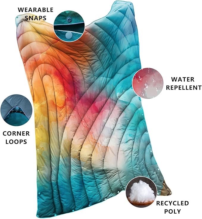 Camping Blanket,Lightweight Puffy Printed Camping Blanket Packable Outdoor Blanket for Camping,Traveling, Stadium, Hiking, Picnics