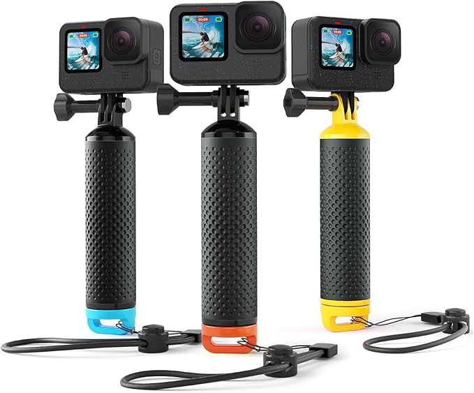 Floating Handle Grip Floaty Stick Waterproof Handler Accessory Compatible with GoPro Hero 13, 12, 11, 10, 9, 8, 7, 6, 5, 4, Session, 3+, 3, Hero(2018), Max, DJI Osmo Action Cameras (Orange)