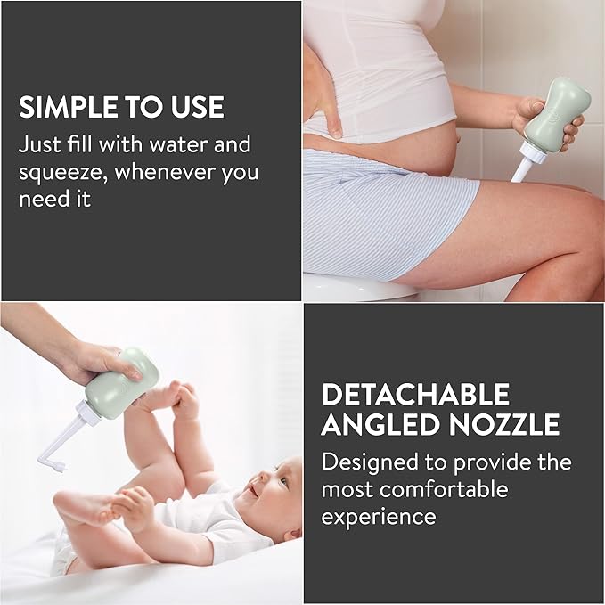 Cynpel Peri Bottle - Portable Bidet Kit - Travel Perineal Wash Handheld Squeeze Bottles - Postpartum and Labour Essentials for Women - Post Birth Spray Care After Childbirth - Gray