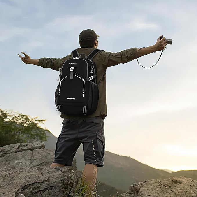 45L Lightweight Packable Backpack – Durable Foldable Daypack for Travel, Hiking, and Gym (Black)