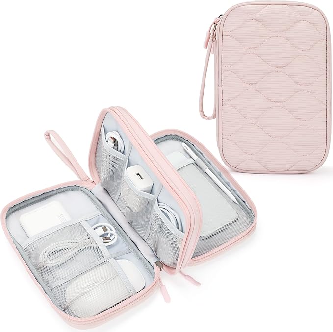 Skycase Tech Pouch - Lightweight Electronics Organizer Travel Case, Double Layers Cable Organizer, All-in-One Storage Bag for Charger, Cord, Phone, Flash Drive, Accessories