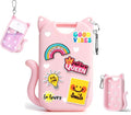 Silicone Case for Touchland Hand Sanitizer Spray, Compatible with Touchland 1 FL OZ/30ML with Keychain & 6 Charms, Cute Hand Sanitizer Travel Accessories, Mothers Day Gifts (Pink)