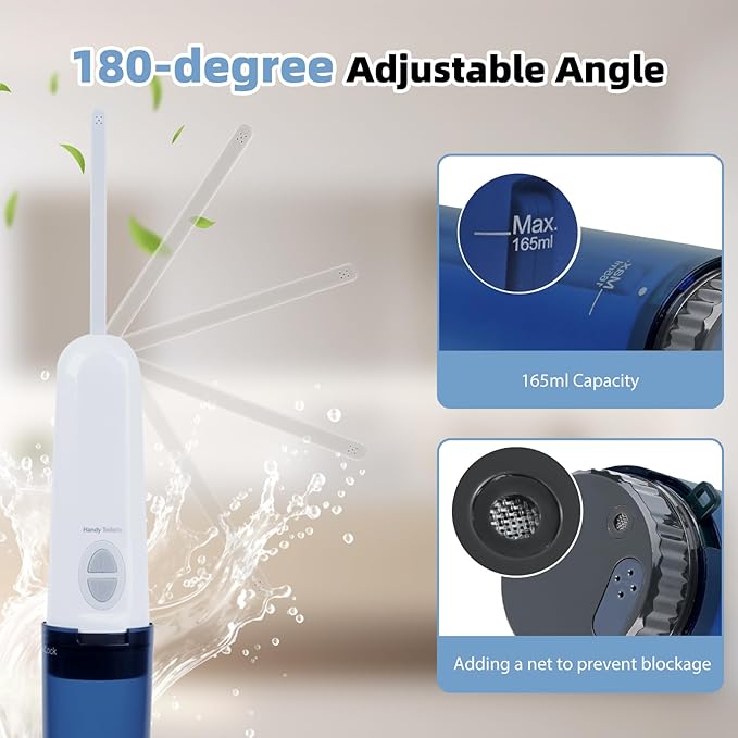 Hibbent 2 Pack Portable Bidet for Travel, High Pressure Handheld Electric Bidet Sprayer for Women & Men, Personal Hygiene Cleaning, Soothing Postpartum Care, Blue