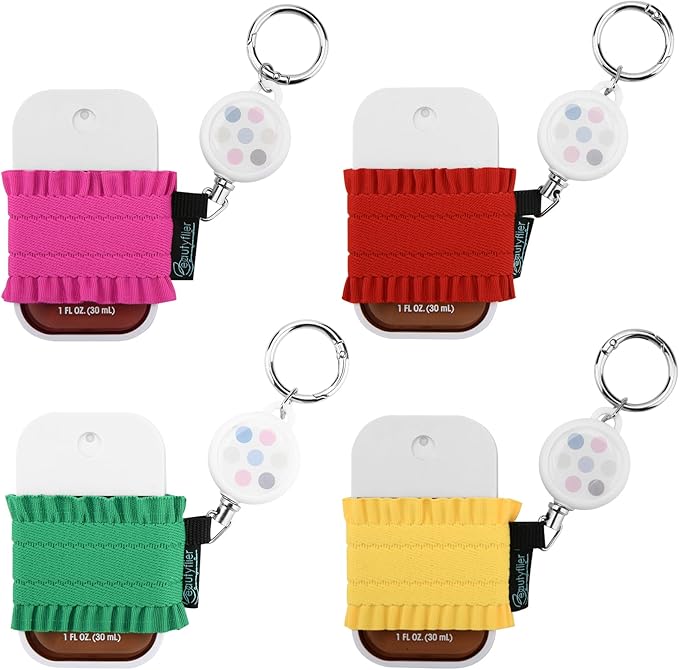 Beautyflier 4pcs Elastic Holder Sleeve for Touchland Power Mist Hand Sanitizer Spray, Cute Hand Sanitizer Holder for Gentle Mist, Glow Mist and Power Mist 1FL OZ, Best Gift for All Ages