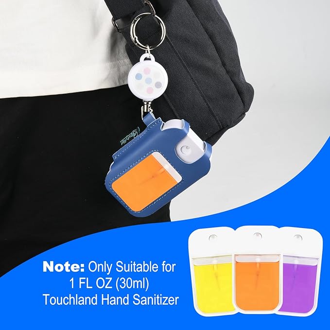 Beautyflier PU Holder Sleeve for Touchland Power Mist and Glow Mist 1FL OZ Hand Sanitizer Spray, Protective Case with Keychain and Telescoping Ring, Perfectly for Travel, Sleeve Only