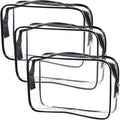 Cosywell Clear Toiletry Bag Quart Size Bag Travel Makeup Cosmetic Bag PVC Toiletries Cosmetic Pouch for Women Men 3PCS (S)