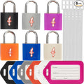 6 Pack Color Mixed TSA Luggage Locks with Key and Travel Tag - TSA Approved, Family Set Lock for Backpacks, Bags and Luggage