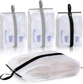 MISSLO Clear Shoe Bags for Travel 4 Pack Shoe Bags for Storage Waterproof Sneaker Travel Organizer Portable Boots Pouch with Sturdy Zipper for Men & Women, Large and XX-Large