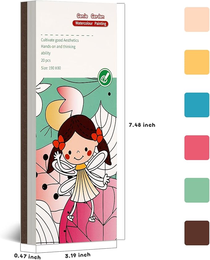 Cavnewt Watercolor Coloring Books for Kids Ages 4-8, Pocket Watercolor Painting Book Sets, Mess Free Paint with Water Books for Toddlers, Travel Activities Arts Party Birthday Gifts for Girls Boys