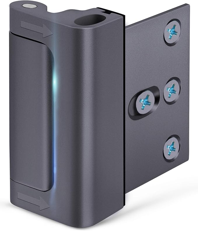 Home Security Door Reinforcement Lock Front Door Locks for Kids Safety Metal Child proof High Security Door Lock Withstand 800lbs Top Door Latch Lock Flip Door Guardian for Inward Swinging Inside Door