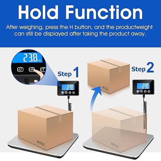 KUAIVO Luggage Scale 440lb Digital Shipping Scale with 0.35oz Accuracy, Tare/Hold, USB & Battery, Portable Postal Package Scale for Travel, Home, Office