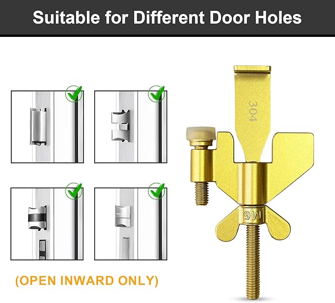 AceMining Upgraded Portable Door Lock Home Security Door Locker Privacy Perfect for Traveling Hotel Home Apartment College and Travel Lockdown Locks for Additional Safety, Golden