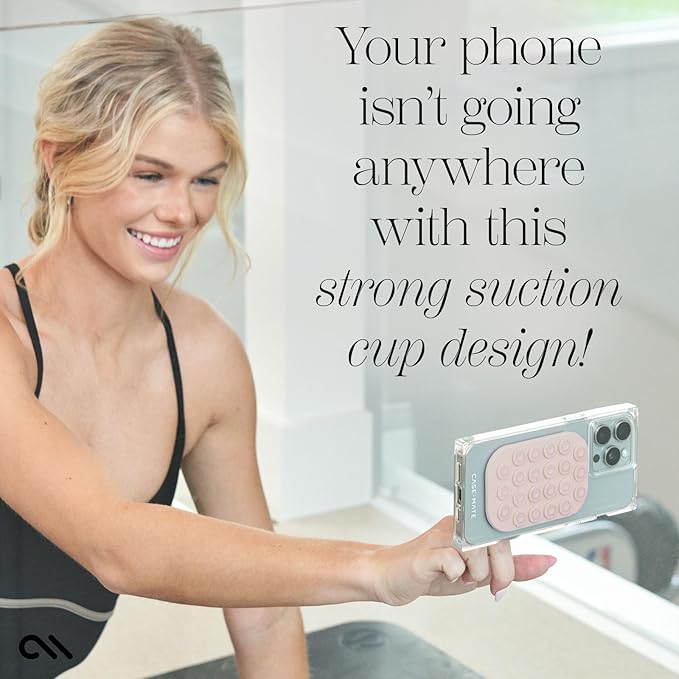 Case-Mate Adhesive Suction Cup Phone Mount - Sticky Phone Grip with Strong 3M Adhesive - Anti-Slip Phone Holder - Content Creator Essentials - Compatible with iPhone, Android Phones & Cases - Nude