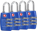 TSA Luggage Locks (4Pack) - 3 Digit Combination Padlocks - Approved Travel Lock for Suitcases & Baggage (Dark Blue)
