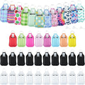 83Pcs Hand Sanitizer Holder Set, 40 Pcs Hand Sanitizer Holder Keychains & 40 Reusable Flip Cap Travel Bottles (30ml/1oz), 3 Funnels, For Travel, Vacation, Camping, Picnic, Party, Home, Office