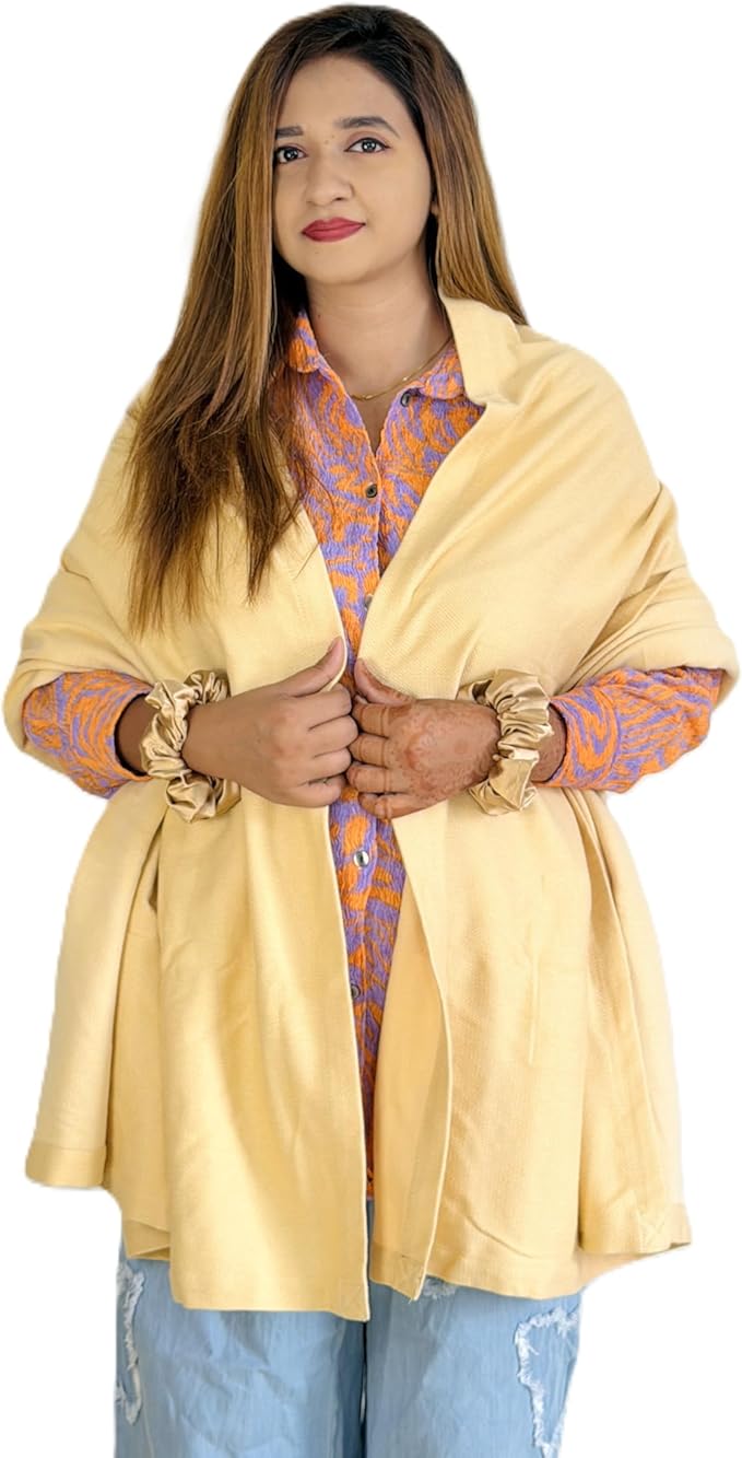 Wayfarer Shawl with Pouch | Voyagers Comfort Set with Luxury Travel Scarf, Eye Mask, Satin Scrunchies & Travel Pouch