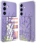 Compatible with Samsung Galaxy S24+ Plus / S25+ Plus Case Card Holder for Women Cute Design,Wallet Phone Cases Transparent Cool Kawaii Protective (Clear Purple Lavender)