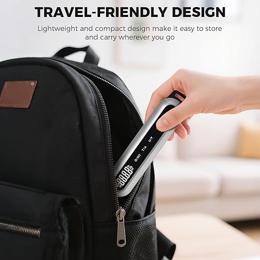 TIPRE Travel Luggage Scale 110lb Digital Suitcase Scale Portable Weight Scale Handheld Baggage Scale High Precision Stainless Steel Luggage Scale Carry-on Weight Scale Lightweight Travel Tool