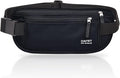RFID Blocking Money Belt for Men Women, Slim Fanny Pack For Travel，Running,Conceal Waist Wallet For Passport Holder,Phone,Cash(Dark Black)