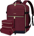 LOVEVOOK 40L Large Travel Backpack for Women, Flight Approved, Waterproof, TSA Compliant, Fits 17.3'' Laptop, 17 Pockets, 3 Packing Cubes