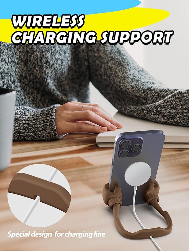 Gifts for Teens Boys Men Him Cell Phone Holder: Patented Thumbs Up Phone Stand Funny Gifts for Adults Kids Teenager Husband Friend Coworkers Phone Accessories Stocking Stuffers Cool Gadgets Brown