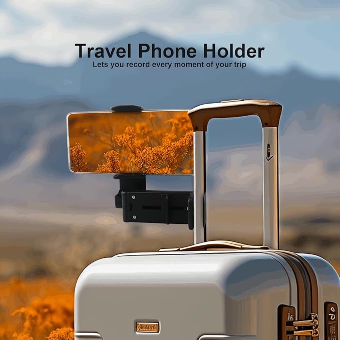 Airplane Phone Holder Hands Free Compact Travel Phone Mount with 360 Degree Rotation Universal Travel Essentials Ideal for Airplane, Table, Tray