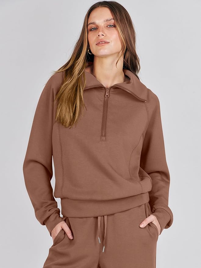 ANRABESS Women 2 Piece Outfits 2025 Fall Fashion Airport Wide Leg Pants Lounge Set Leisure Travel Vacation Clothes Sweatsuits