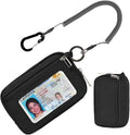 Prime Comfort Small Zip Wallet with Anti - Loss Tether, ID card package Holder, Student daily wallet, card bag, ID bag Holder (With Tether-Black)