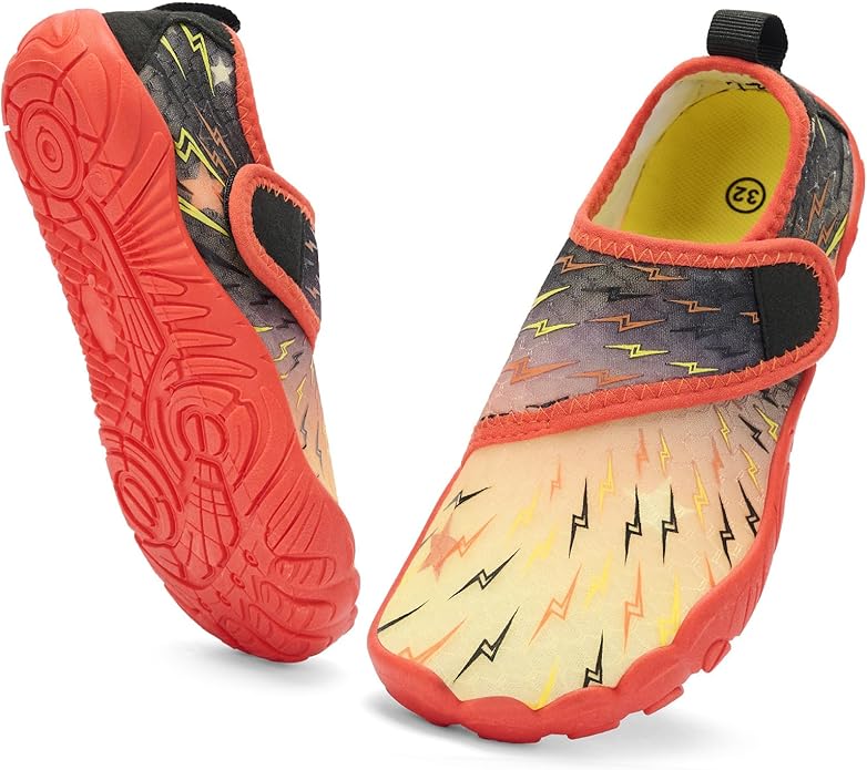 Kids Water Shoes Boys Girls - Wide Toe Box Quick Dry Barefoot Shoes Breathable Non Slip Aqua Athletic Sneakers for Swim Beach Pool Kayak Hiking Sand Walking Travel Essentials (Little Kid/Big Kid)