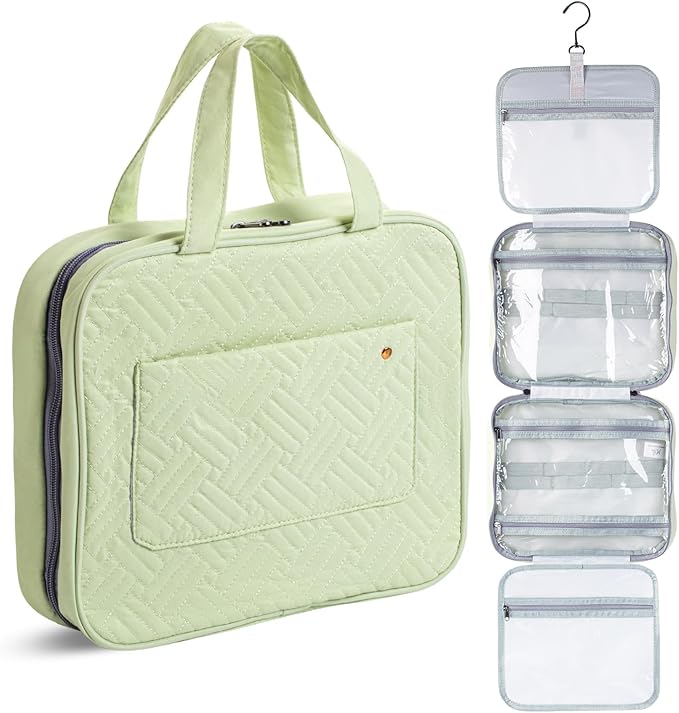 Ms. Pen- Travel Toiletry Bag Organizers, Sage Green, Makeup Travel Bag for Toiletries with Hanging Hook, Water-Resistant