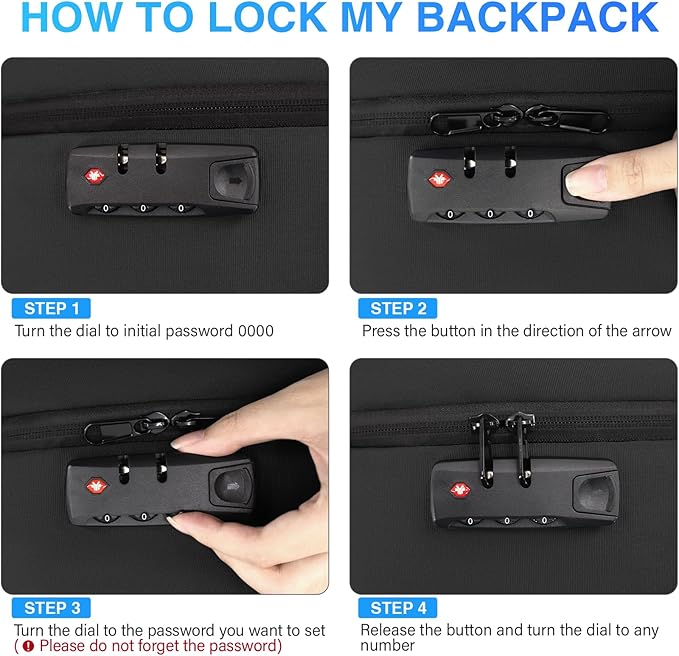 Laptop Backpack for Men,17.3 Inch Professional Backpack for Travel Carry on Flight Approved,Anti Theft Backpack with Lock and USB Charging Port(Black)