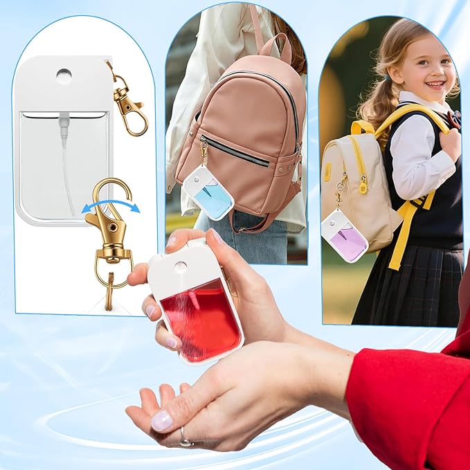 Hand Sanitizer Spray Case Compatible with Touchland Hand Sanitizer Keychain Holder Hands Sanitizer Case with Keychain for Touch Land Mist Travel Cover Sleeve Travel Size Hand Spray Accessory