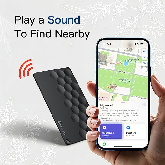 2026 Smart Card Air Tag | Bluetooth Wallet GPS Tracker [Apple MFi Certified iOS Only] | Thin Eco-Friendly Alternative Work with Apple Find My | 6-10 Years Battery | Find Item Locator for Keys, Bags