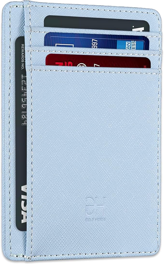 GH GOLD HORSE Slim RFID Blocking Card Holder Minimalist Leather Front Pocket Wallet for Women | Slim, RFID Blocking, Minimalist, Front Pocket