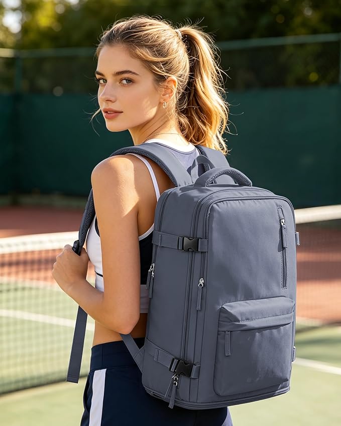 VGCUB Carry on Travel Backpack for Women Men Large Laptop Gym Work Frontier Airlines Personal Item Bag Business Airport Lightweight Backpack Flight Approved Mochilas de Viaje Grey Blue