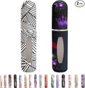 Refillable Perfume Atomizer Travel Bottles– Portable Leakproof Mini Sprayer for Cologne & Essential Oils, Plastic Empty Perfume Bottles with Unique Patterns,2 Pcs Pack of 5 ml (Striped and black)