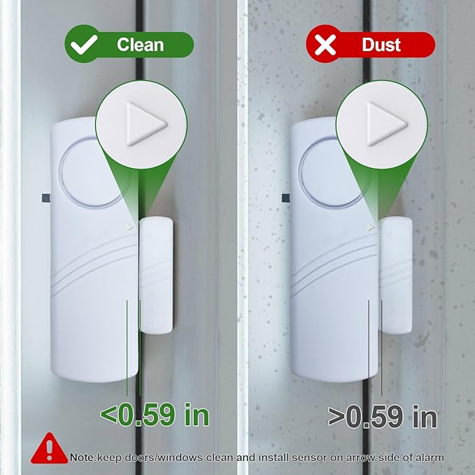 Door Window Alarm, 90dB Door Alarms Sensor for Kids Safety, Home Security, Door Window Burglar Alarm, Window Pool Alarms for Home, Apartments, Offices, Hotel Rooms (4pack)