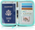 Passport Holder for Travel Essentials, RFID Blocking Protector Passport Wallets, Passport Document Organizer Case for Travel Must Have, Passport Book for Women, Couple, Family Cards, Tickets, ID, Cash