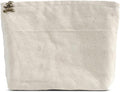HAPPYHEIDI Canvas Pouch for Tools, Painting Pouch, Raw White, Cotton Blend, Solid, Zipper, 7.1x2.4x7 Inches, Natural