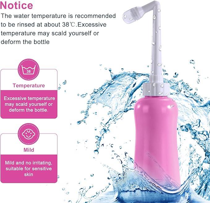 Portable Bidet Travel Large Capacity 450ml(15oz) Personal Toilet Handheld Pink