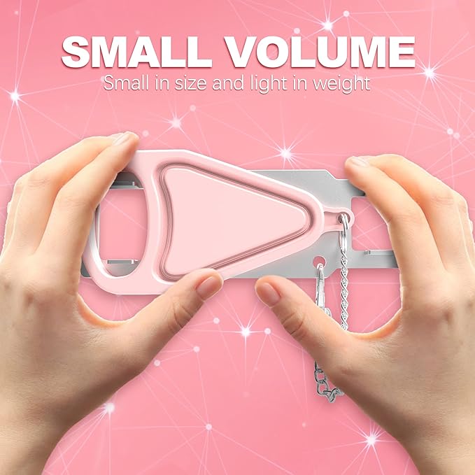 Portable Door Lock for Home Hotel Safety, Door Latch Security Lock for Additional Privacy and Safety in Hotel, Apartment,and College Prevent Unauthorized Enty, Pink 2 Pieces