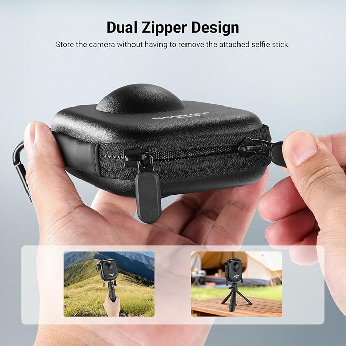 NEEWER Storage Case Compatible with DJI Osmo 360 Only, Protective Portable Splashproof Dustproof Travel PU Hard Shell Carrying Bag Action Camera Accessories with Carabiner, AC040