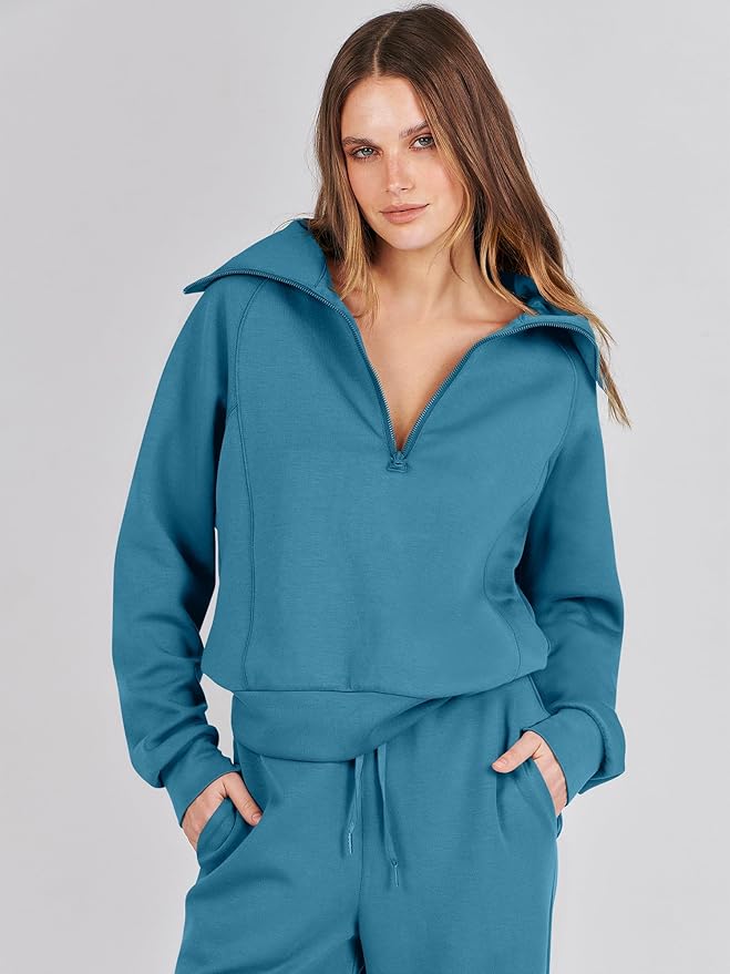 ANRABESS Women 2 Piece Outfits 2025 Fall Fashion Airport Wide Leg Pants Lounge Set Leisure Travel Vacation Clothes Sweatsuits